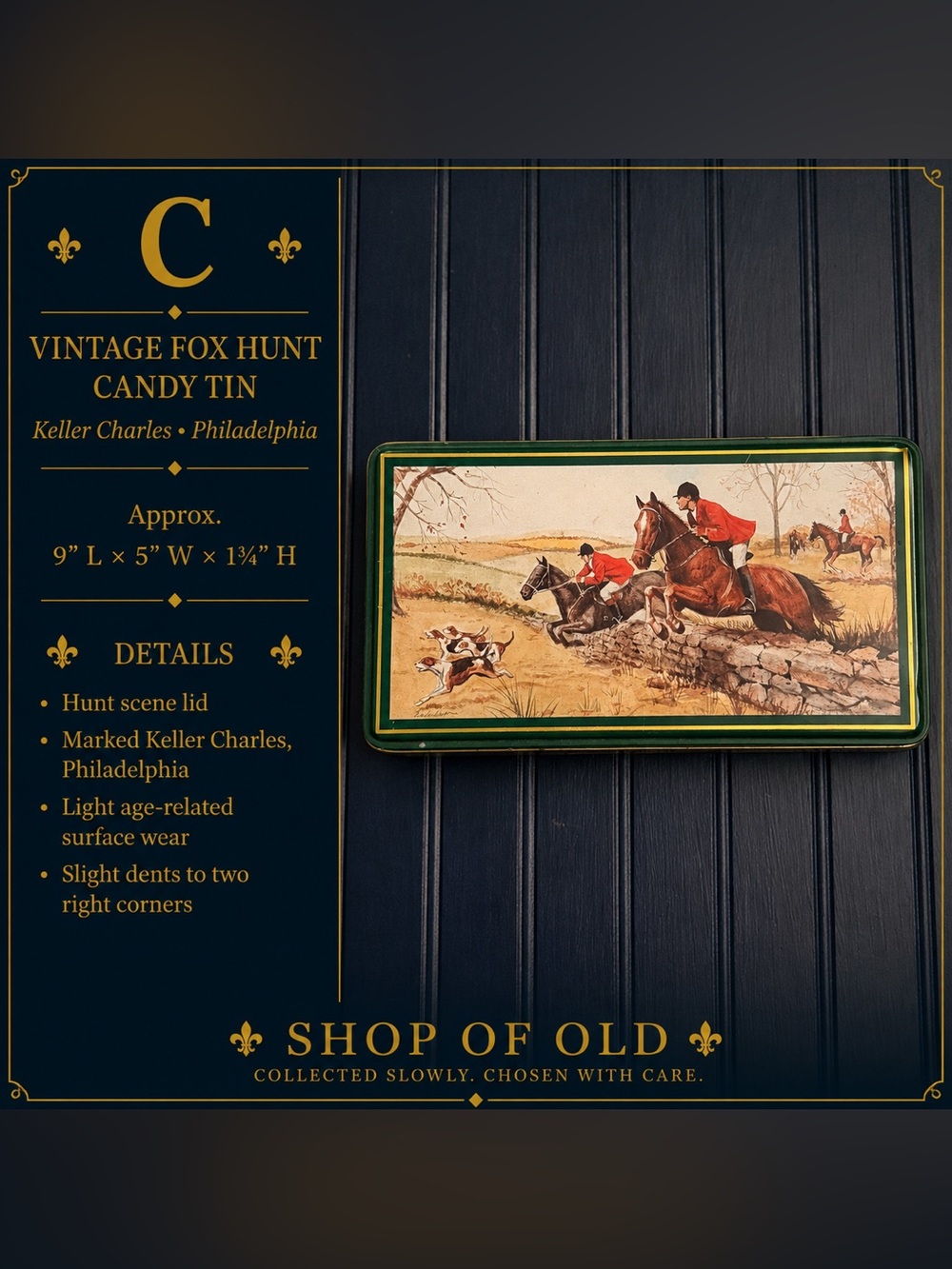 Vintage Keller Charles Fox Hunt Candy Tin — Philadelphia